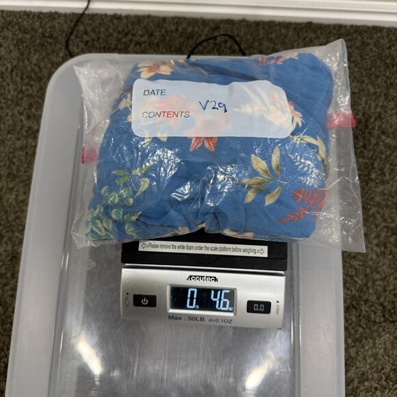 Tolani Collection Blouse Womens Medium Blue Floral Boho Peasant Modal 3/4 Sleeve - Picture 8 of 8